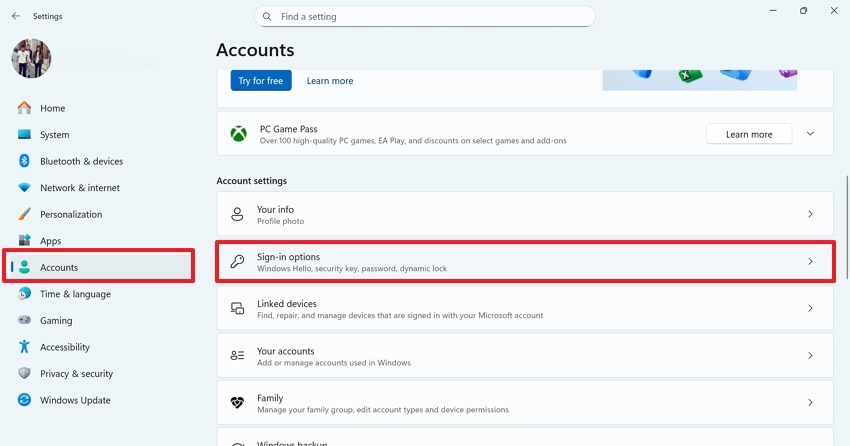 explore sign in options