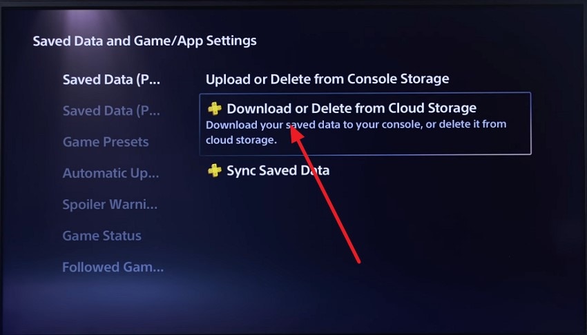 open game storage press cloud saves