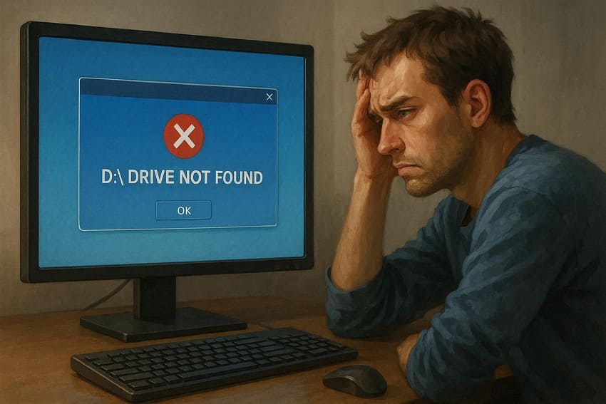 d drive missing means