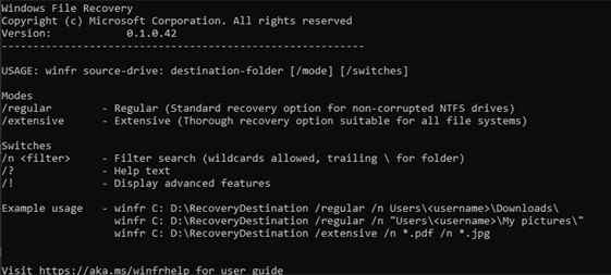 windows file recovery