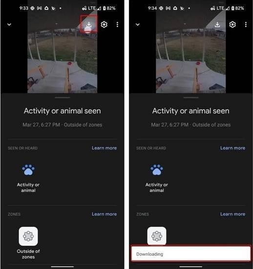 google home event clip download control