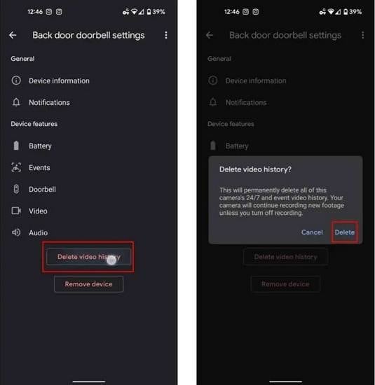 nest app delete entire video history confirmation