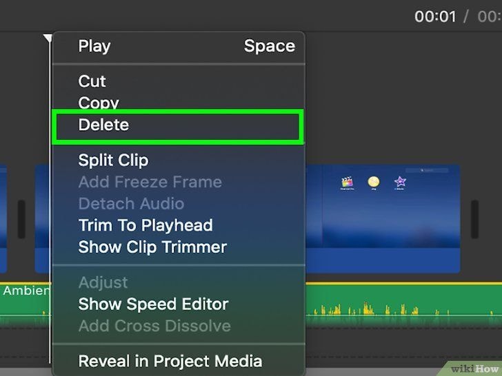 delete files from imovie