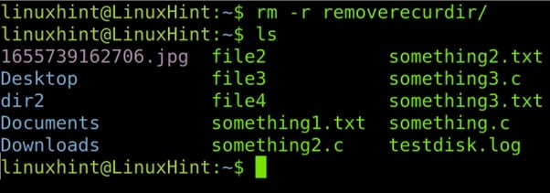 delete files recursively in linux