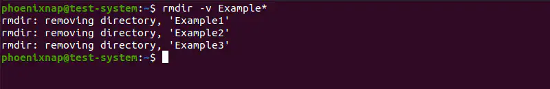 rmdir list multiple directories to delete