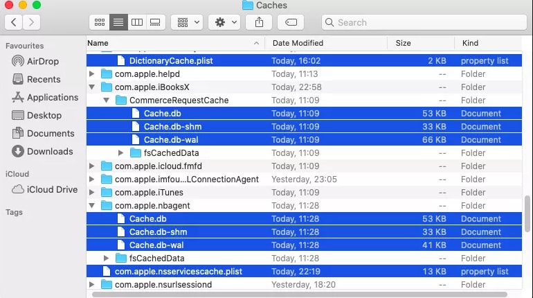 mover los archivos temporales a la papelera de mac