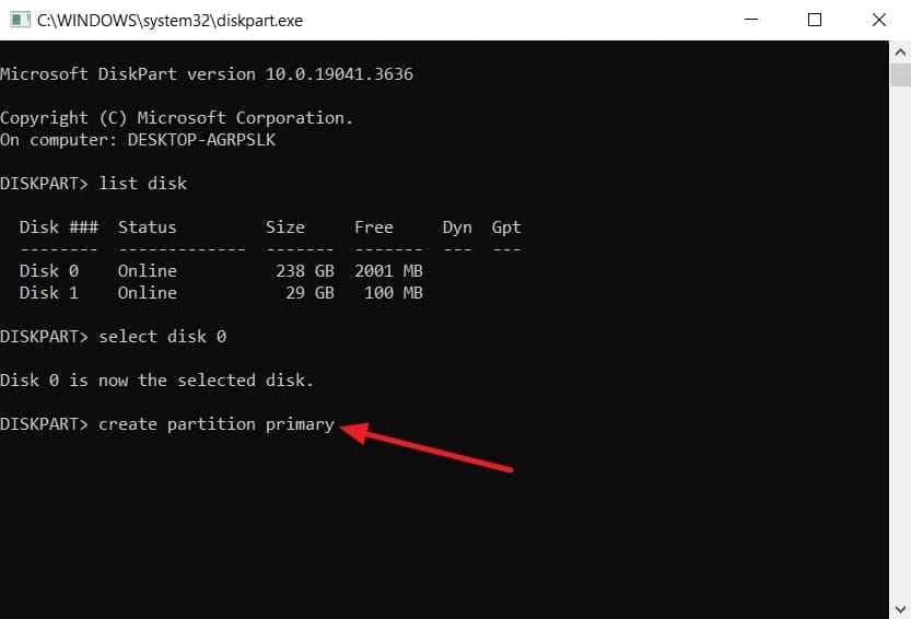 create primary windows recovery partition