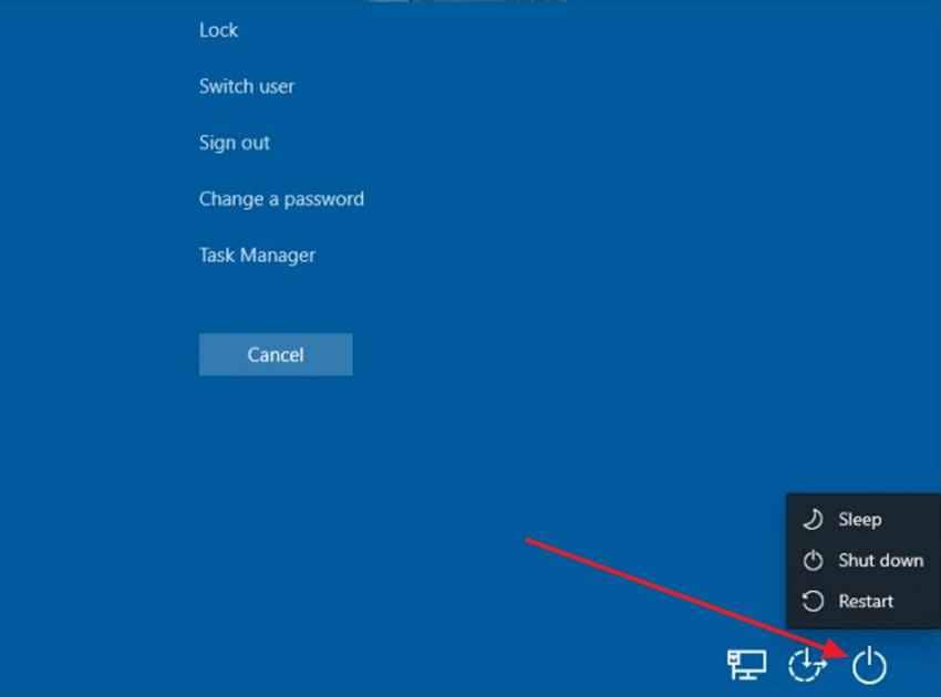 restart from security screen