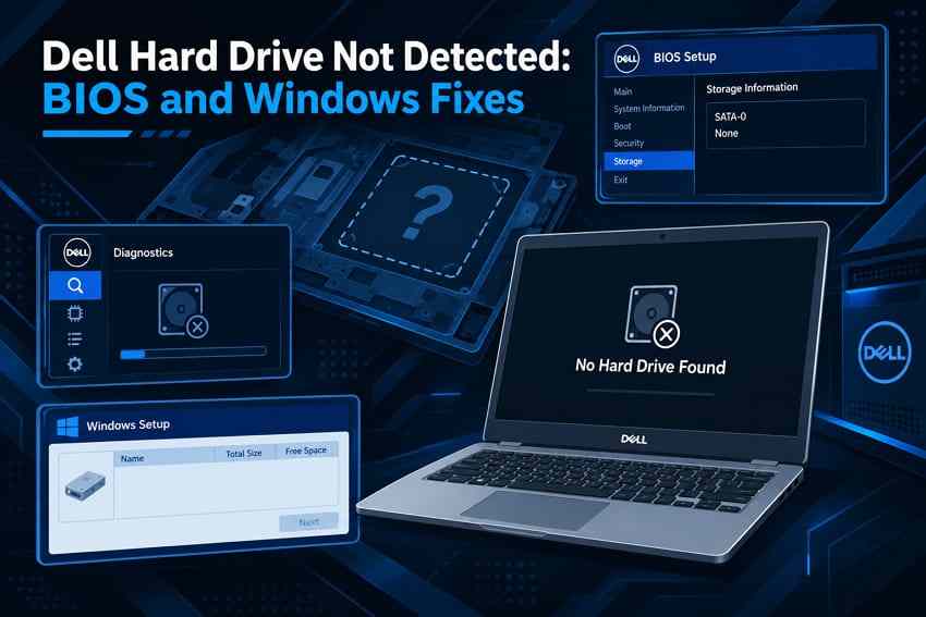 Dell Hard Drive Not Detected: BIOS, Diagnostics, and Windows Setup Fixes