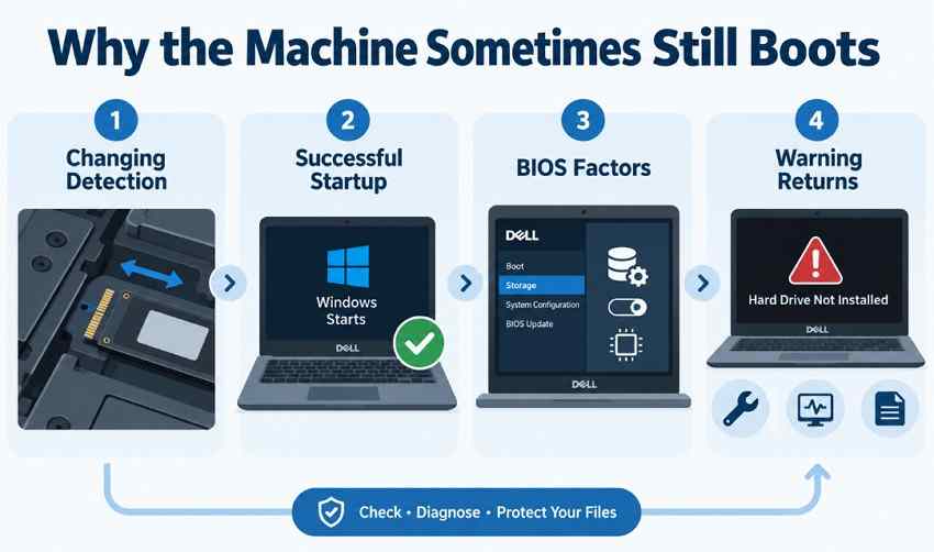 why dell hard drive not installed appears