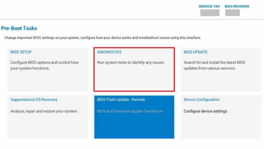 open dell diagnostics from f12 menu