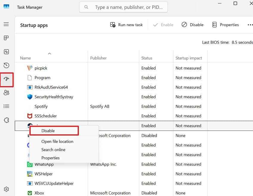 disable unwanted programs