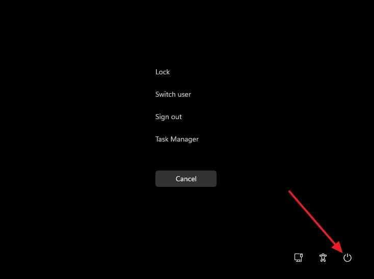 access windows shutdown security screen
