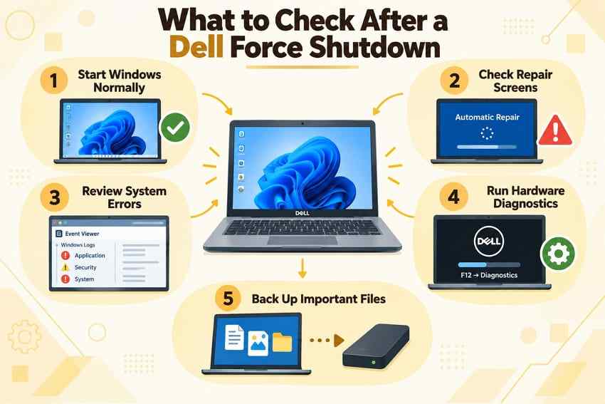 checks after dell force shutdown