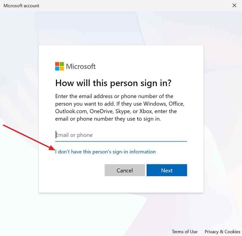 create new local windows account