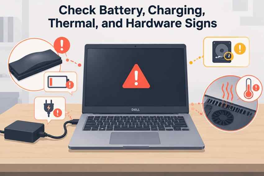 inspect dell hardware warning signs