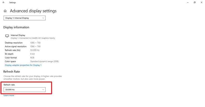 choose correct refresh rate