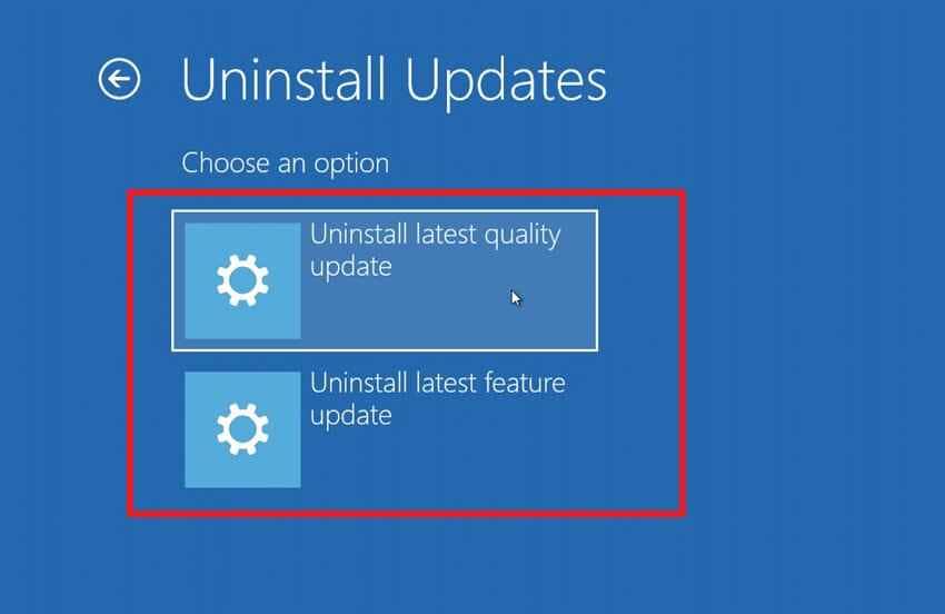 uninstall your system updates
