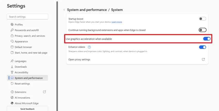 disable browser graphics acceleration