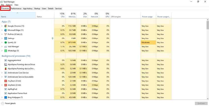 check task manager flicker