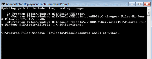 copying following command code