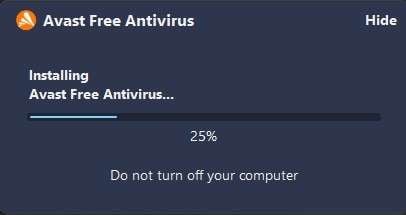 installation antivirus en arrière-plan