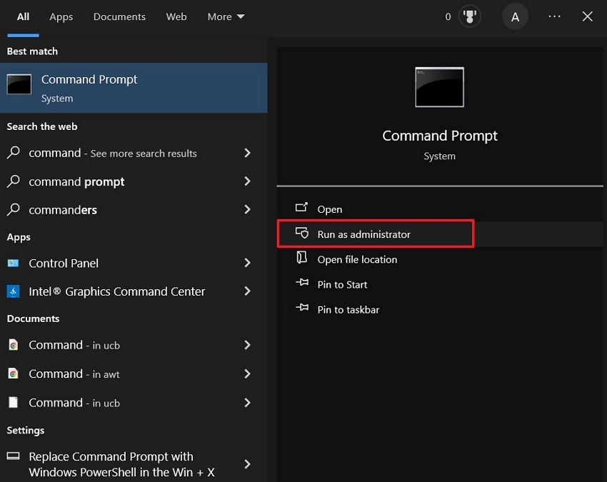 run command prompt as administrator