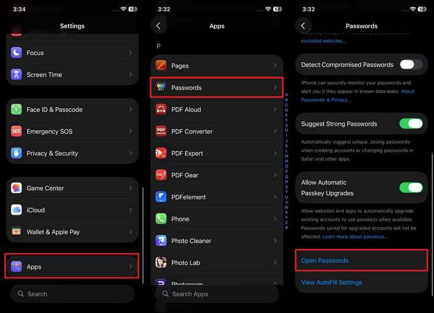 open passwords app