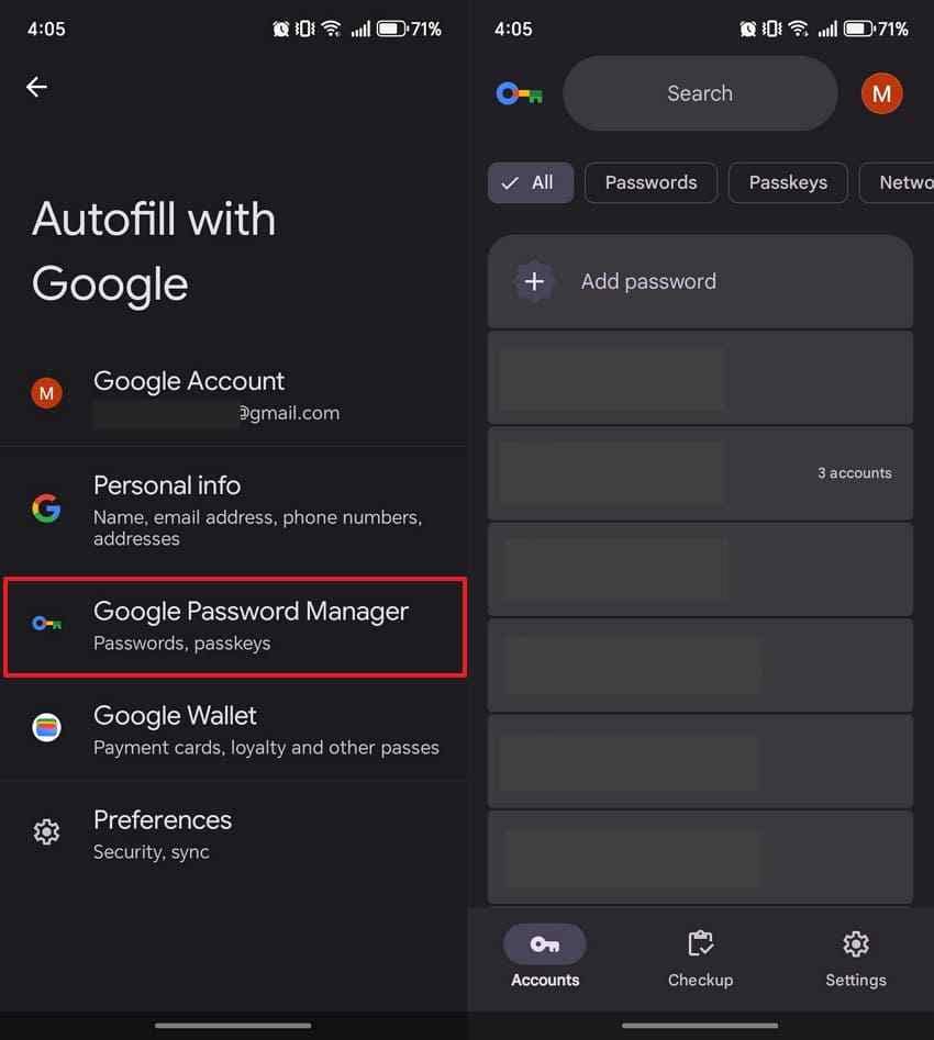 check stored discord password on android
