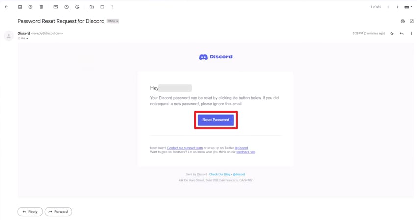 choose reset password