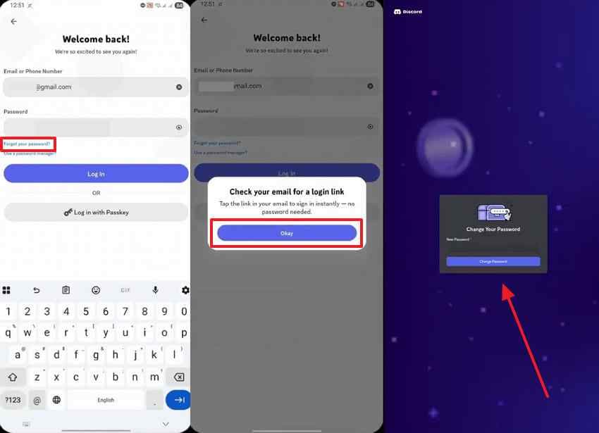 change discord password