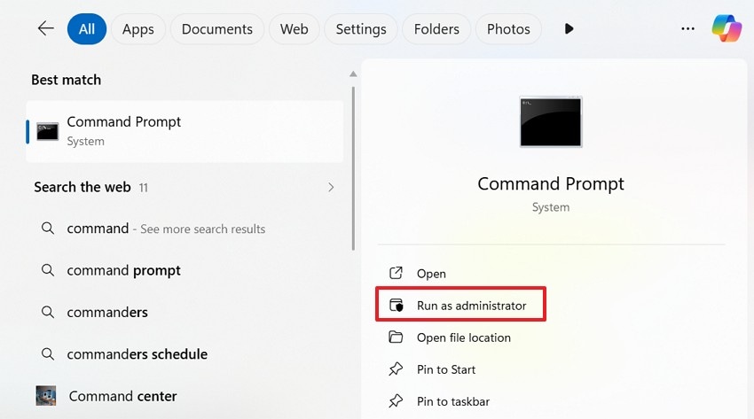 choose run as administrator