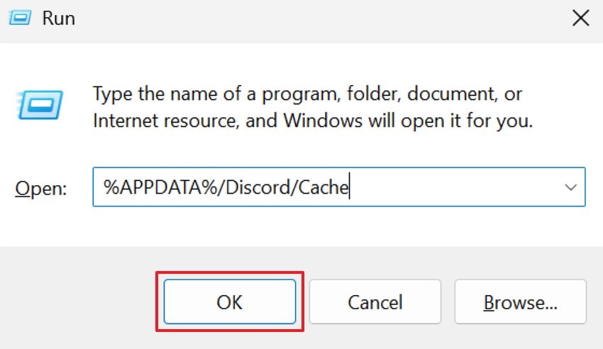 run command for clear discord cache