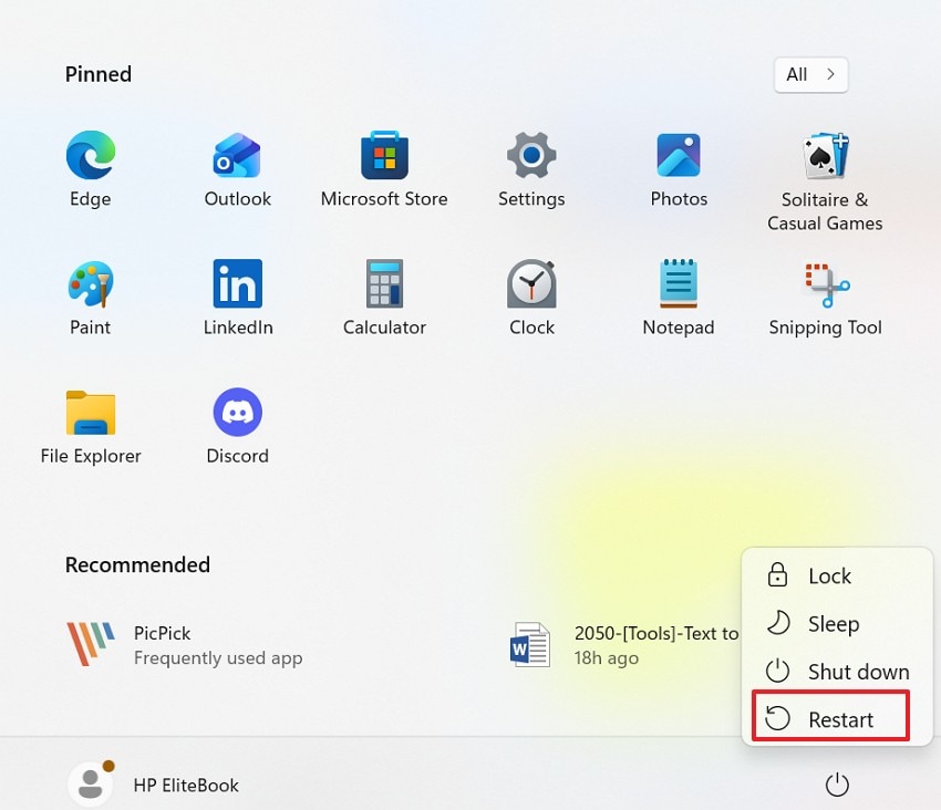 restart your pc and discord