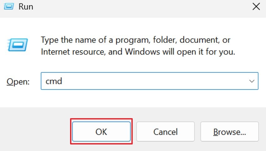 run command and hit ok