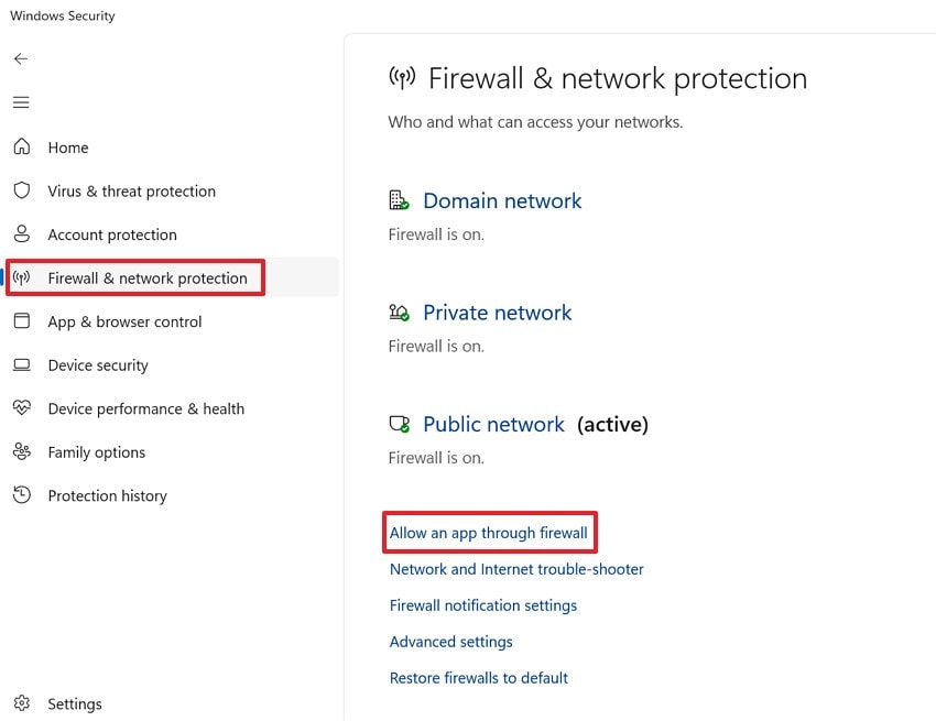 locate the windows security option