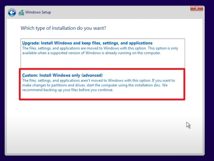 define installation type settings