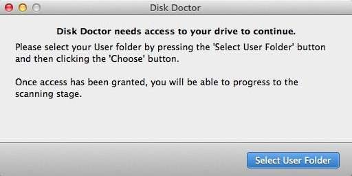interfaz de usuario de Disk Doctor para Mac