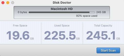 scan the mac's disk
