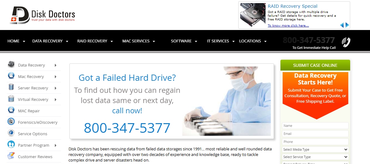 disk doctors in-lab services