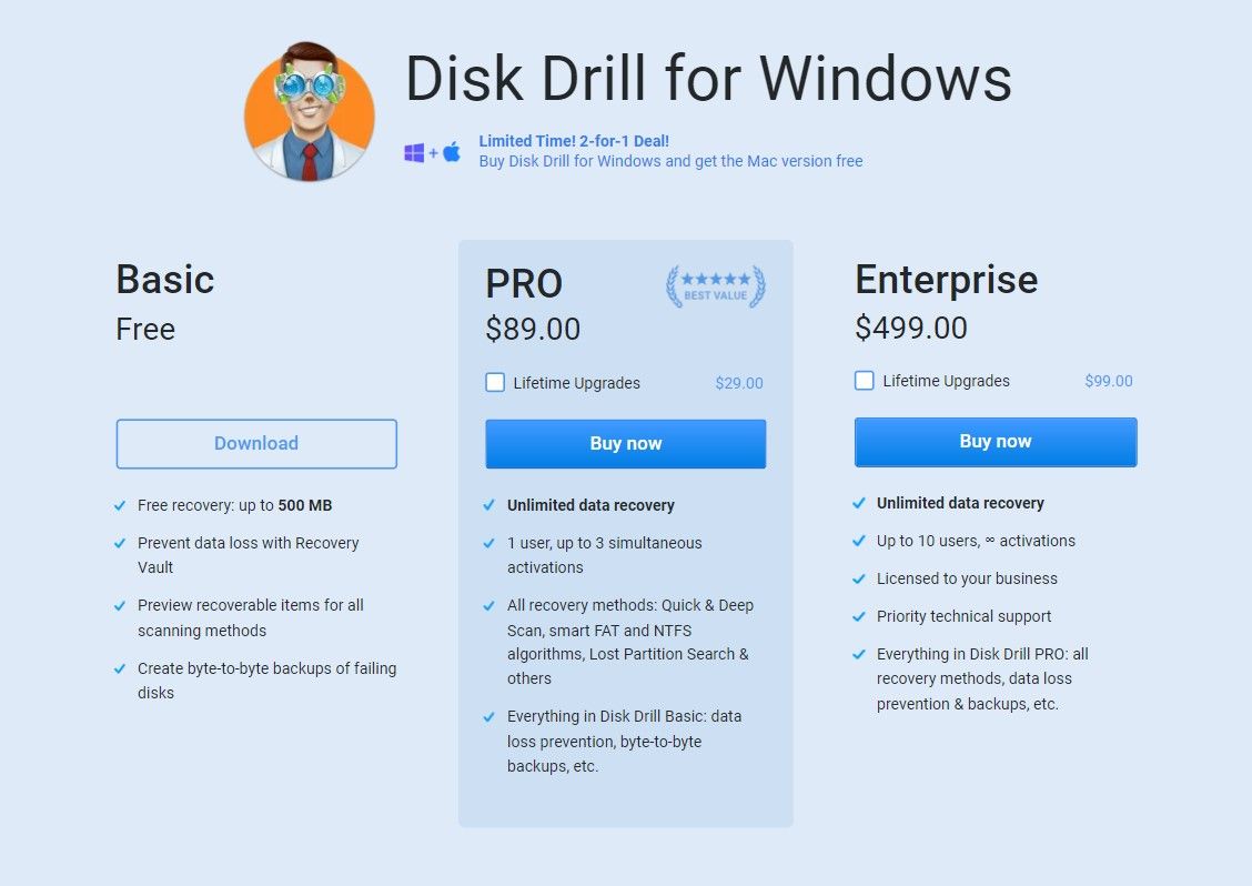 disk drill pricing plans