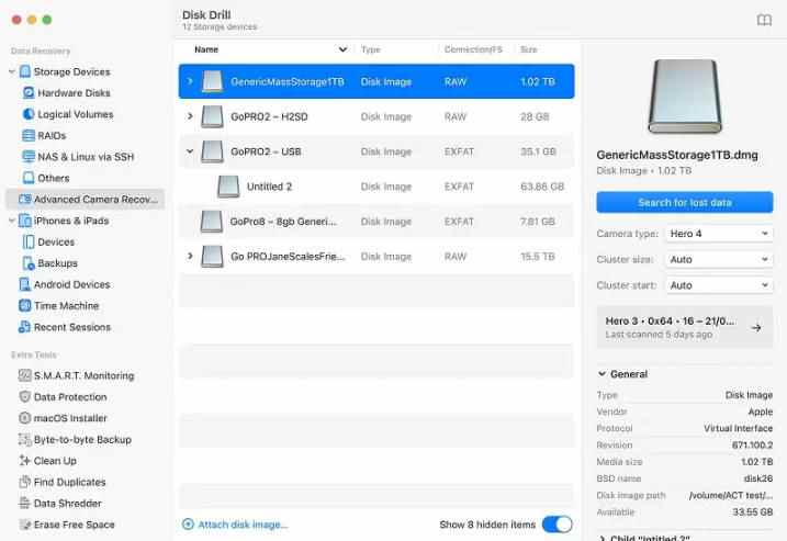 disk drill 6 data source interface on mac