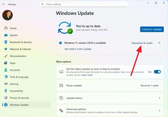 update and install updates