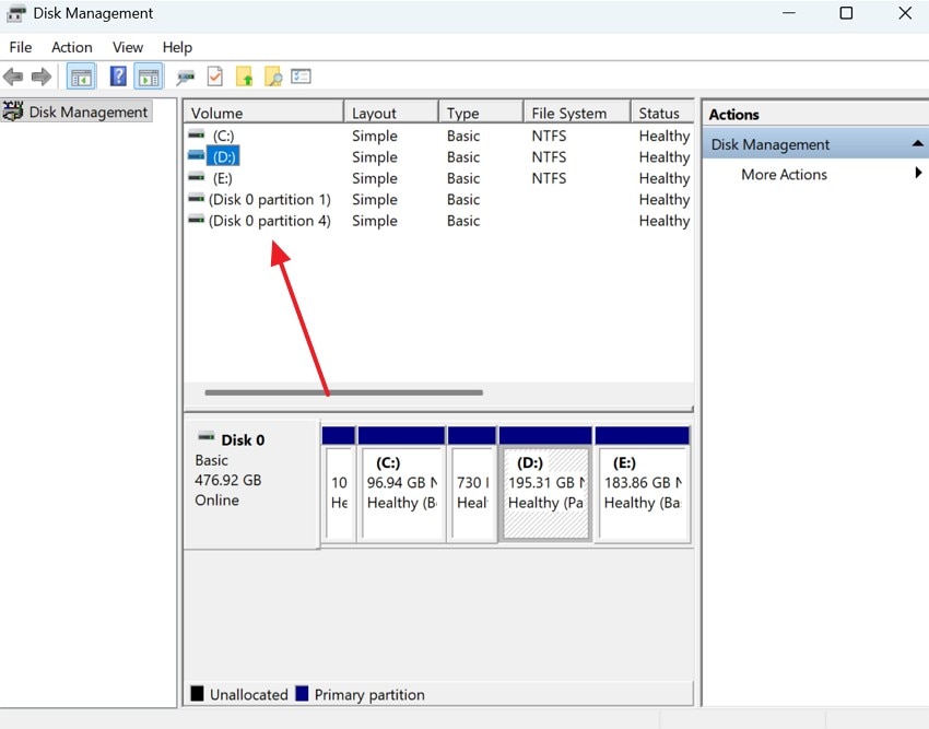 ensure three partitions
