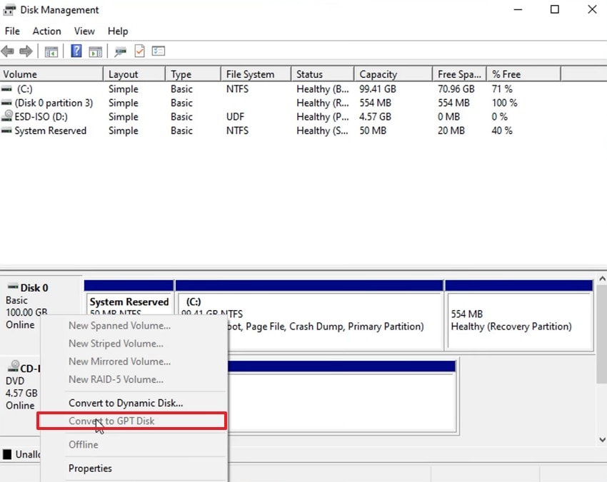 convert only system disks to gpt