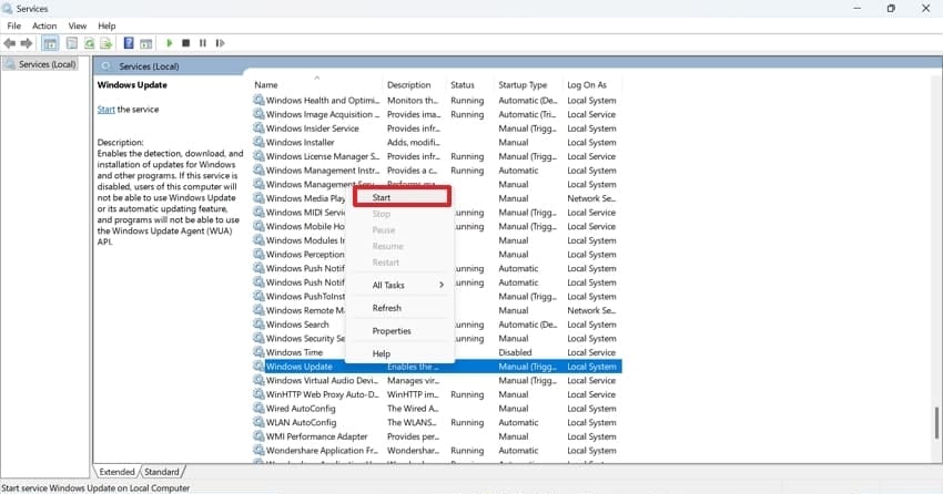start windows update windows 11