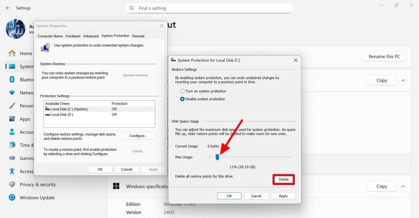 adjust slider for max usage