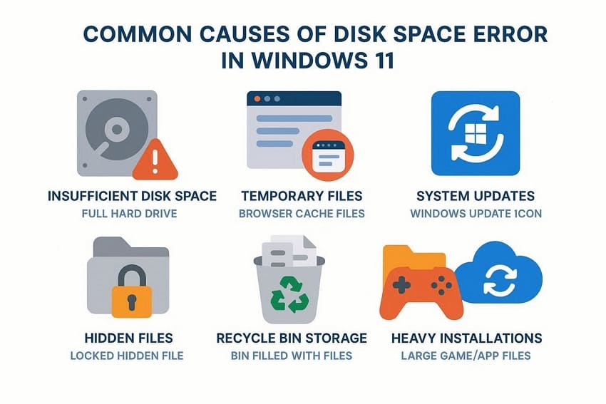 common causes for disk full error