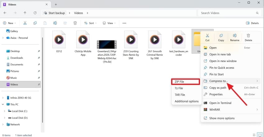 compress to zip file windows 11