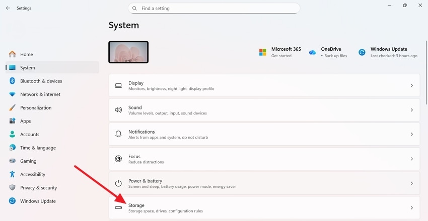 system storage to fix disk space